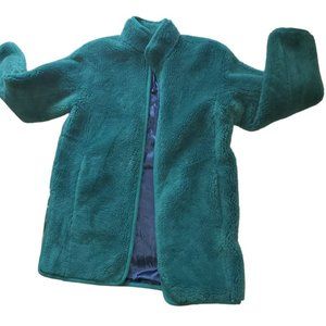 J.Crew full zip jacket emerald green $228 TEDDY Coat size L-XL check measurement